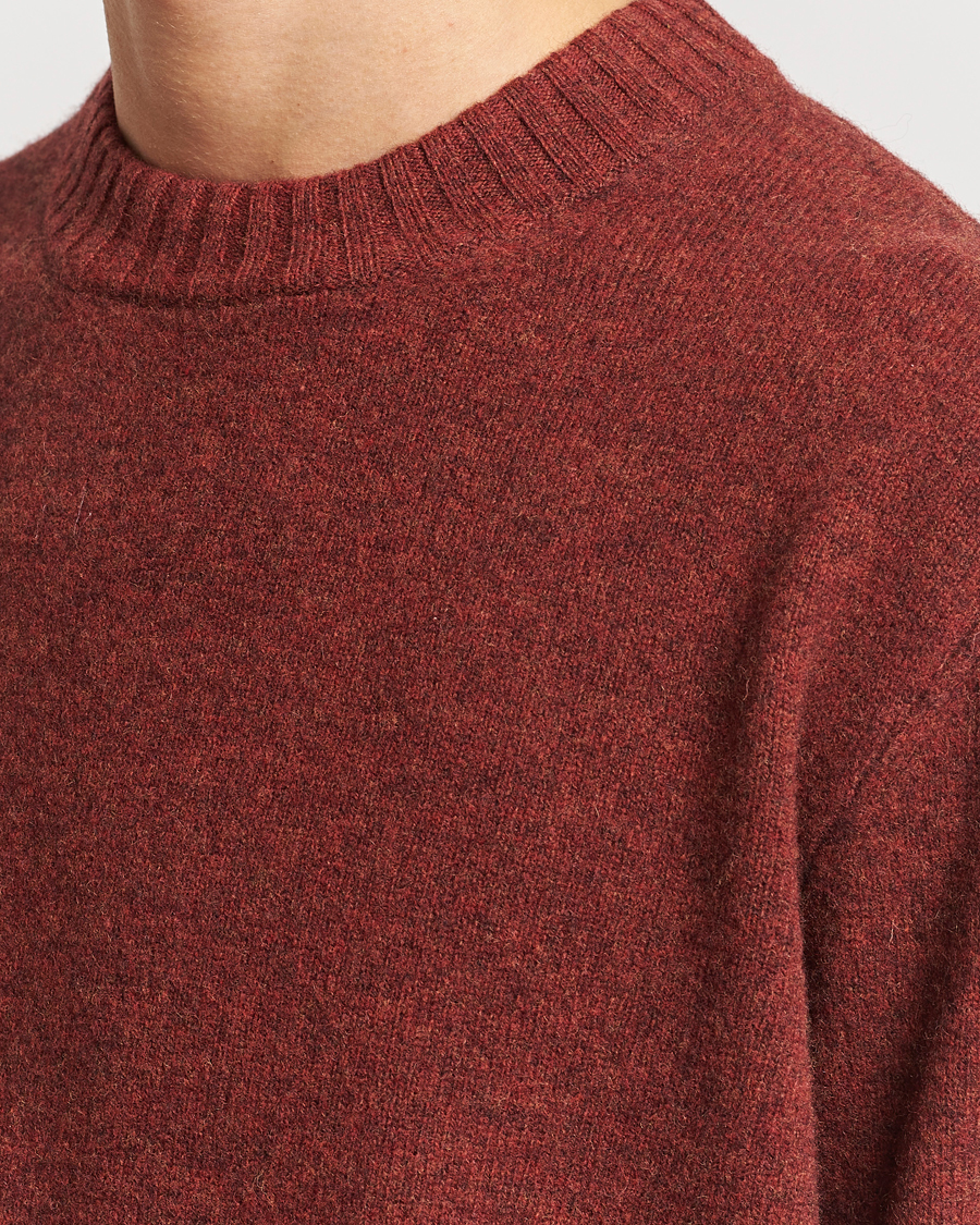Uomini | Maglieria | A Day's March | Marlow Lambswool Crew Zinfandel
