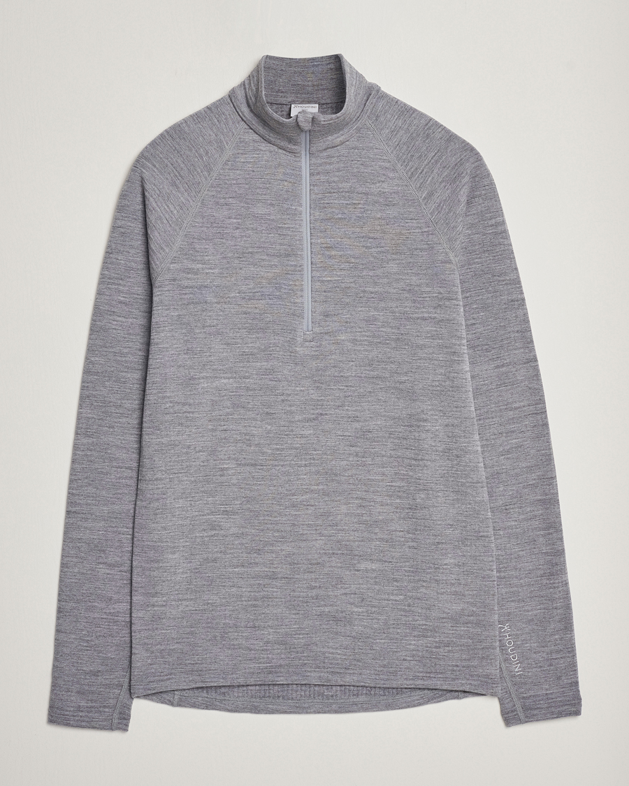 Uomini | Maglieria | Houdini | Desoli Merino Thermal Half-Zip College Grey