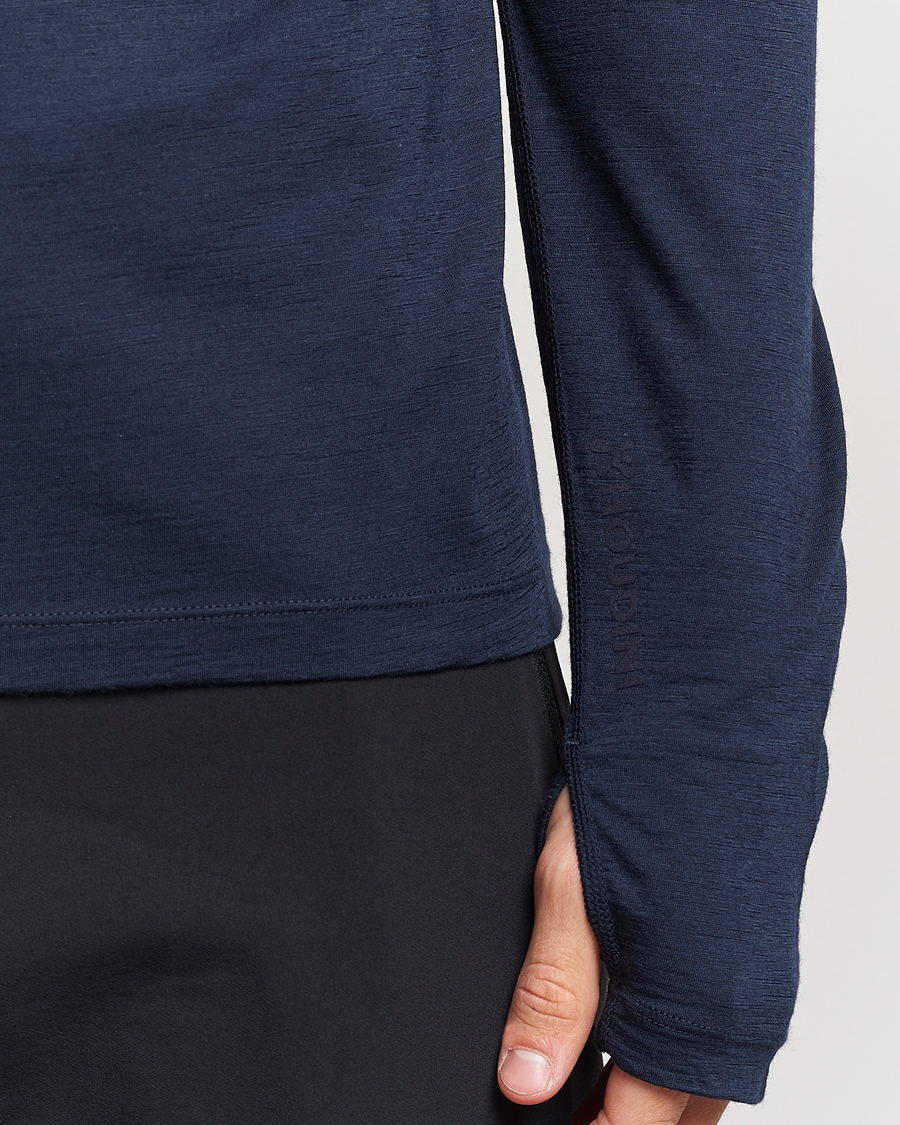 Uomini | Maglieria | Houdini | Desoli Merino Light Half Zip Blue Illusion