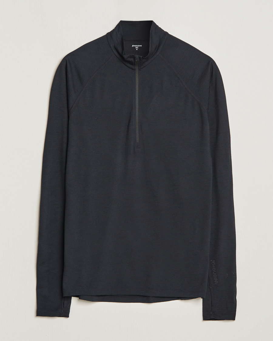 Uomini | Maglieria | Houdini | Desoli Merino Light Half Zip True Black