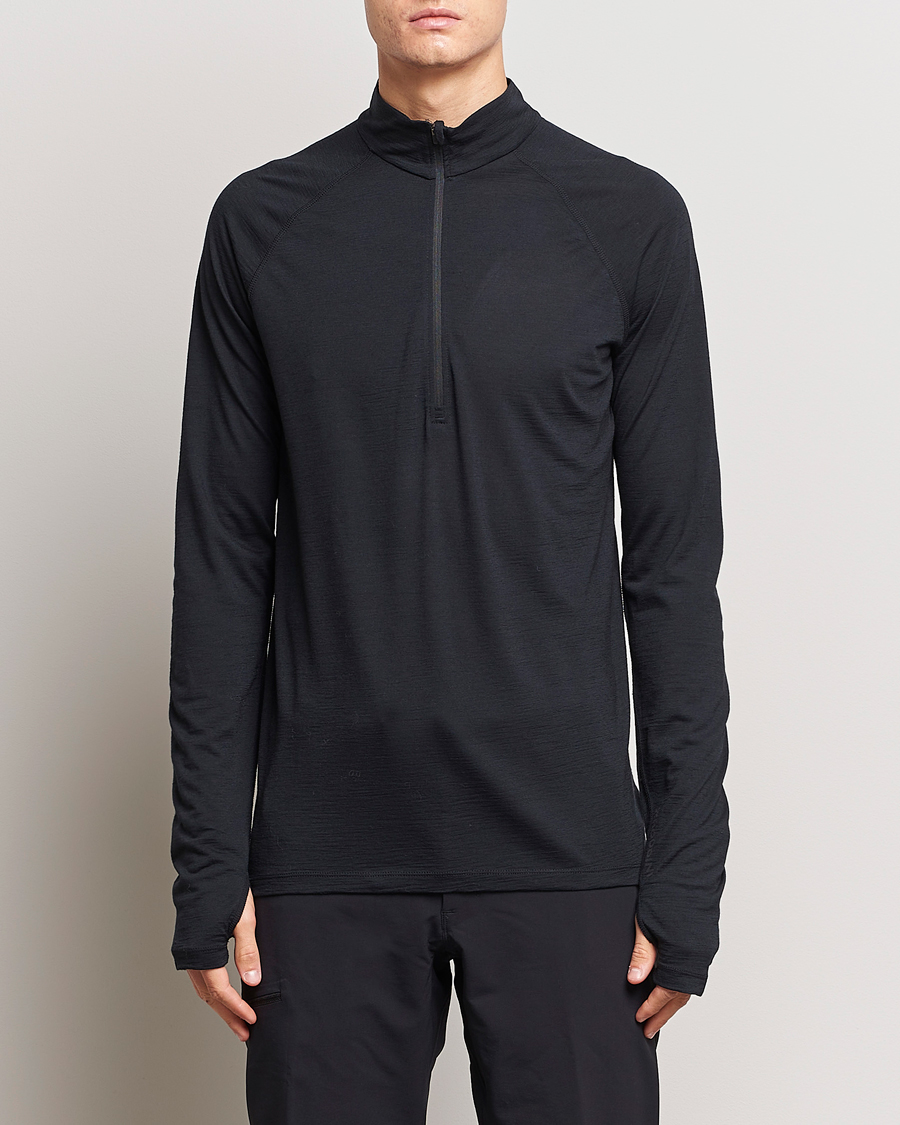 Uomini | Maglieria | Houdini | Desoli Merino Light Half Zip True Black