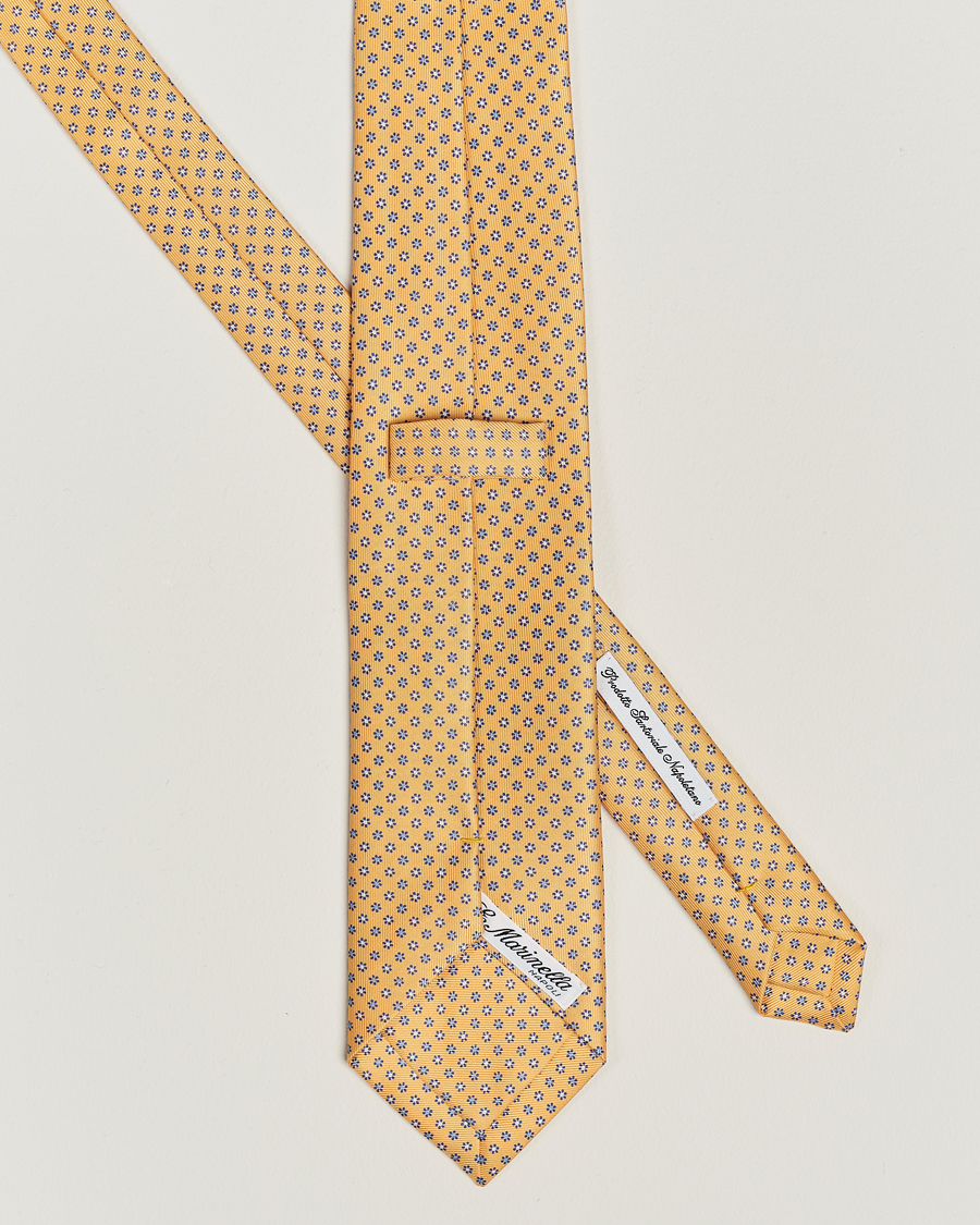 Uomini | E. Marinella 3-Fold Printed Silk Tie Yellow | E. Marinella | 3-Fold Printed Silk Tie Yellow