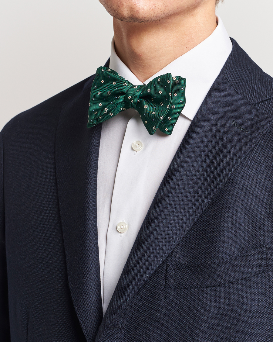 Uomini | E. Marinella Silk Bow Tie Dark Green | E. Marinella | Silk Bow Tie Dark Green