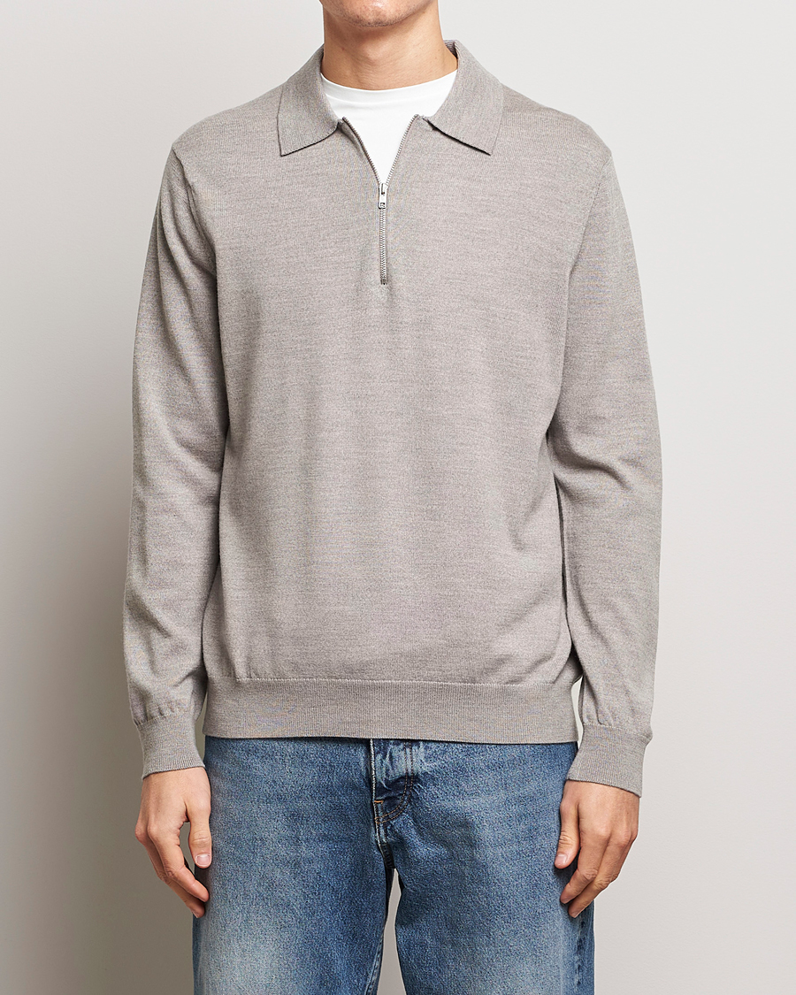 Uomini | Maglieria | NN07 | Sergio Half-Zip Polo Stone