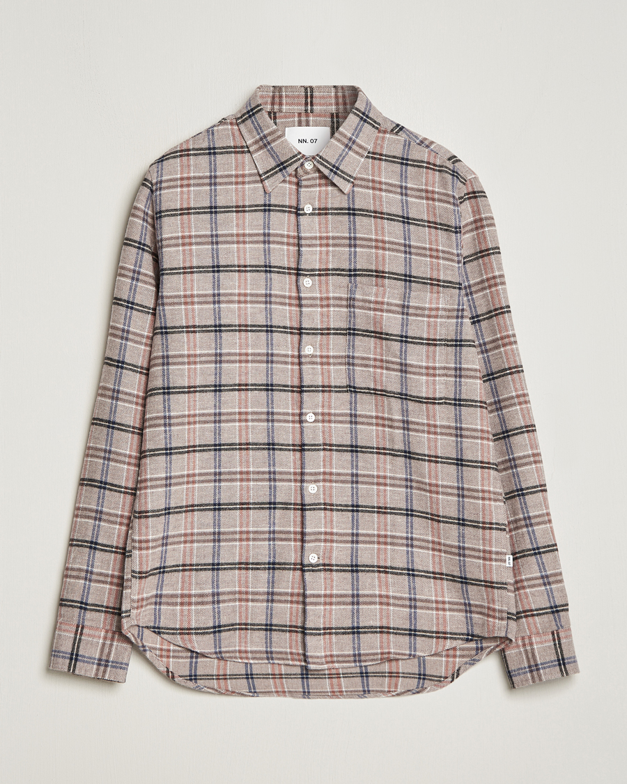 Uomini | Camicie | NN07 | Arne Checked Cotton Shirt Pastel