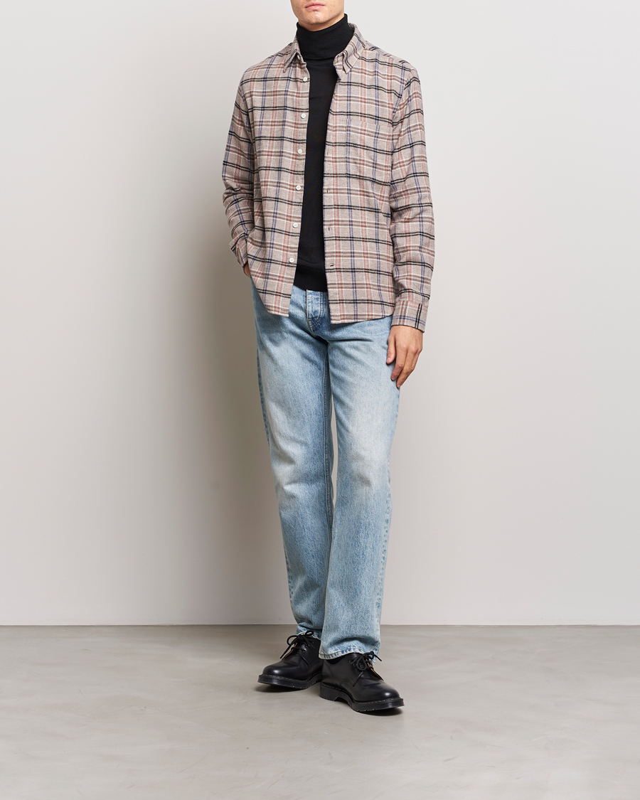 Uomini | Camicie | NN07 | Arne Checked Cotton Shirt Pastel