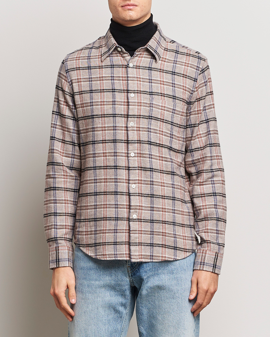 Uomini | Camicie | NN07 | Arne Checked Cotton Shirt Pastel