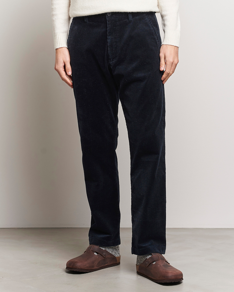 Uomini | Pantaloni | NN07 | Alex Regular Fit Corduroy Pants Navy Blue