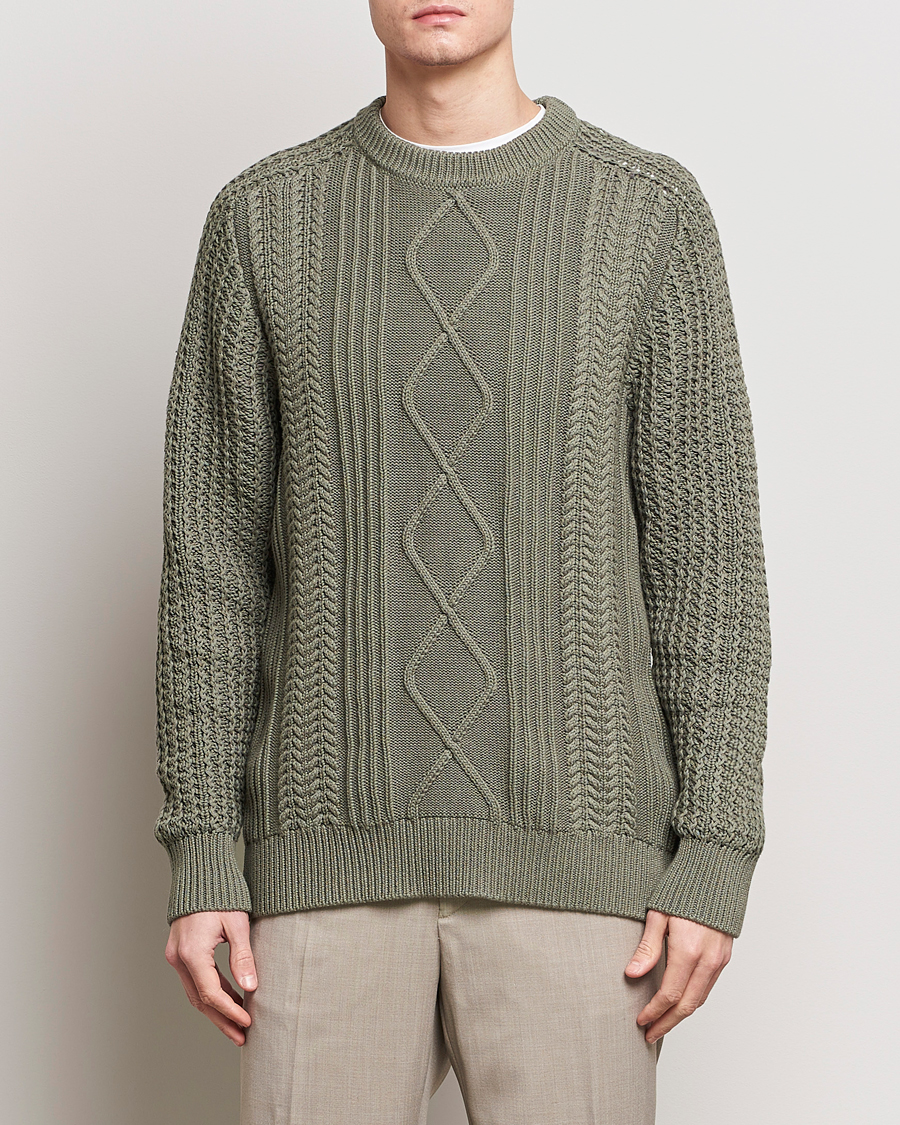 Uomini | Maglieria | NN07 | Caleb Cable Knit Sweater Khaki Sand