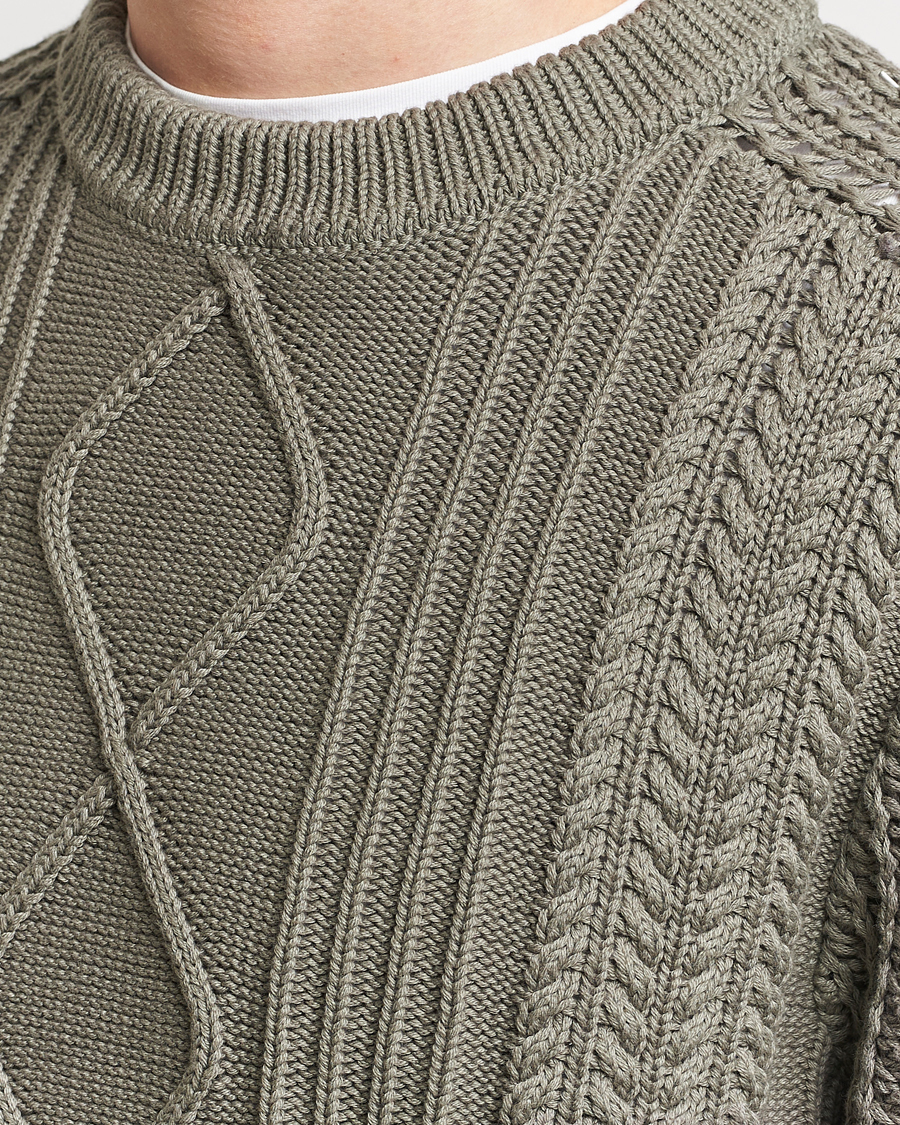 Uomini | Maglieria | NN07 | Caleb Cable Knit Sweater Khaki Sand