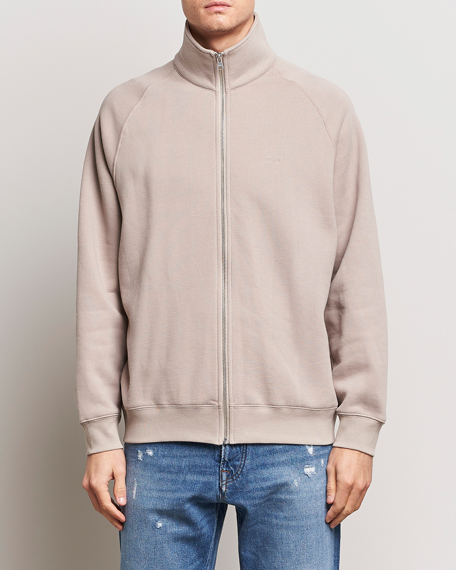 Uomini | Maglieria | NN07 | Carlo Full-Zip Sweatshirt Khaki Sand