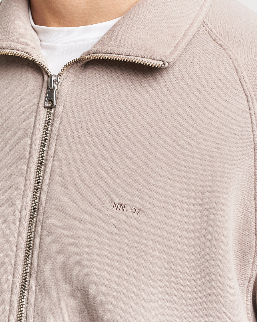 Uomini | Maglieria | NN07 | Carlo Full-Zip Sweatshirt Khaki Sand