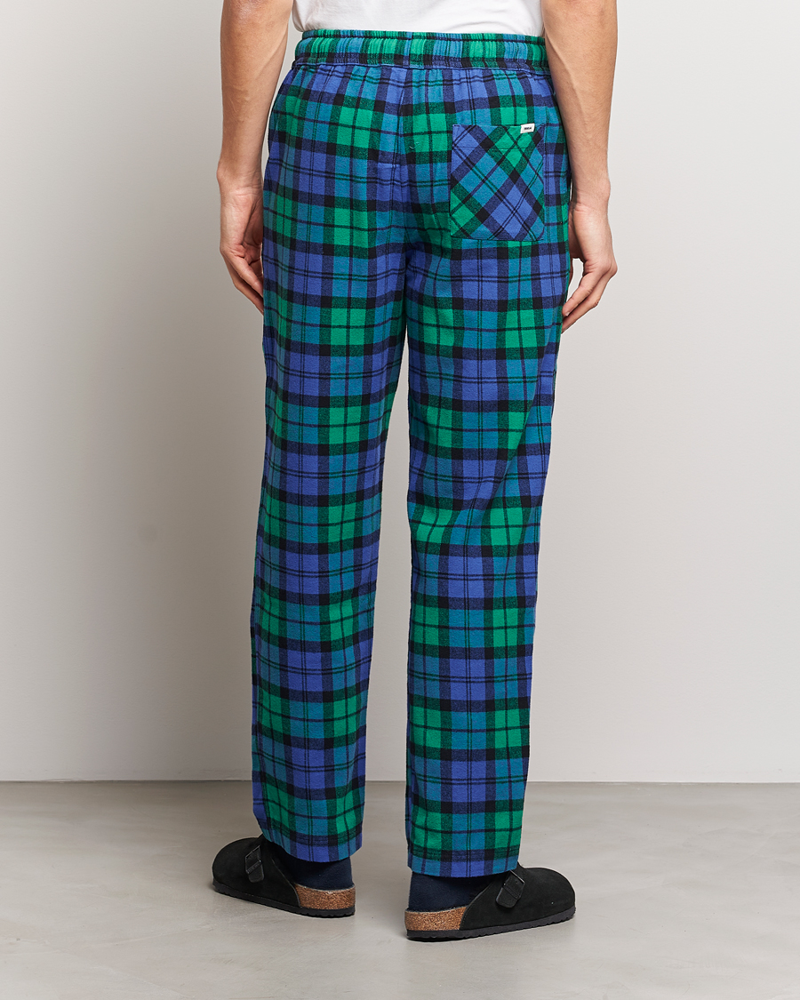 Uomini | Accappatoi & Pigiami | Tekla | Flannel Checked Pyjama Pants Green/Blue
