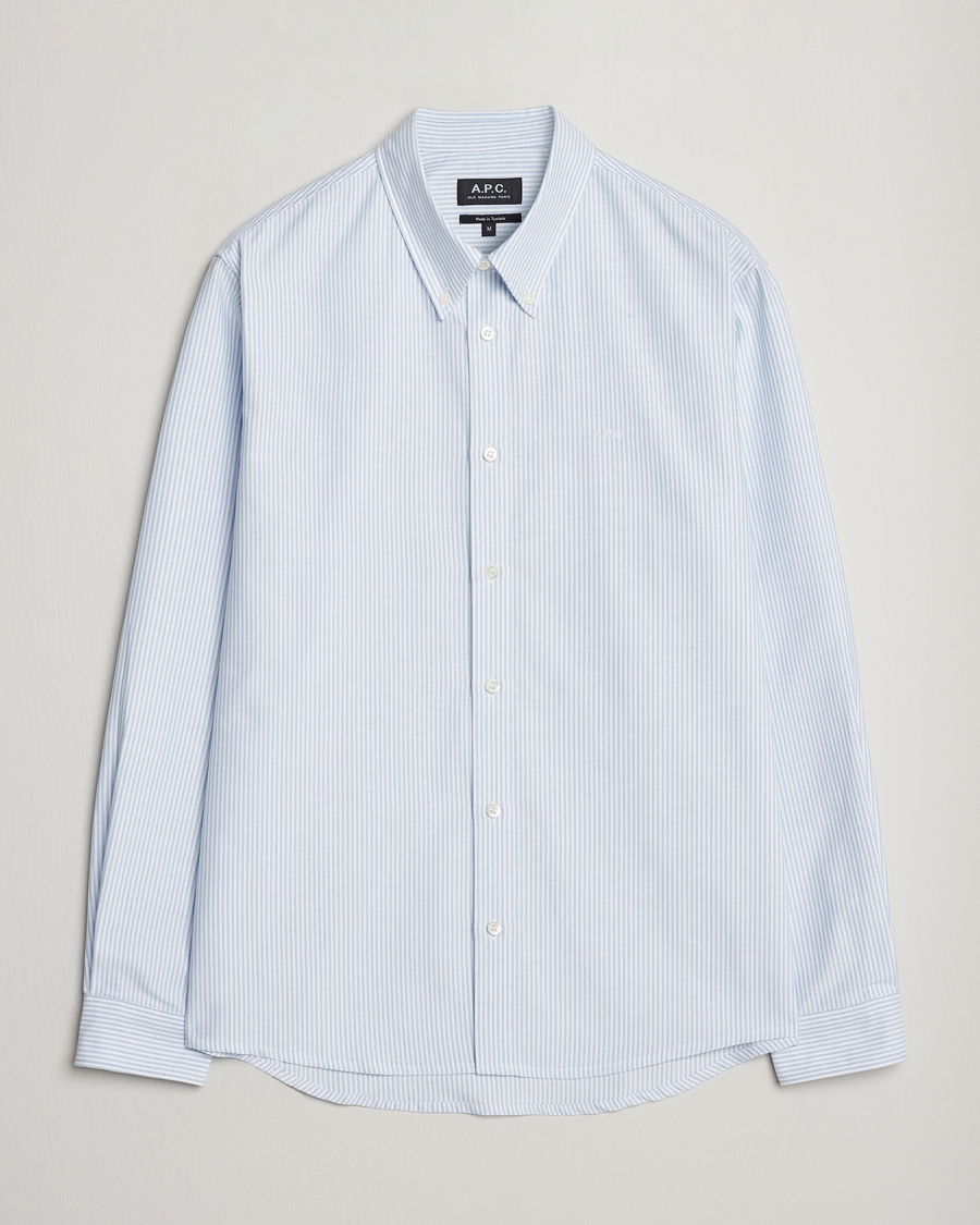 Uomini | Camicie | A.P.C. | Greg Striped Oxford Shirt Blue/White