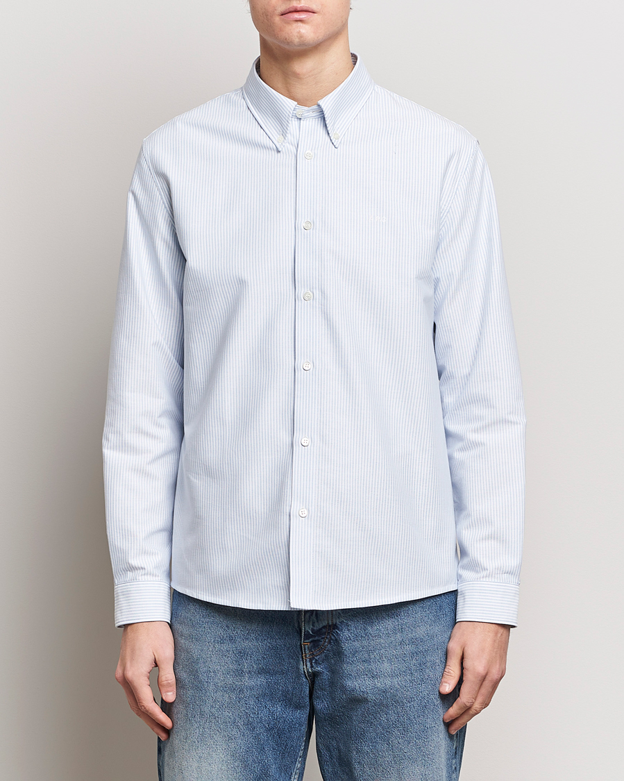 Uomini | Camicie | A.P.C. | Greg Striped Oxford Shirt Blue/White