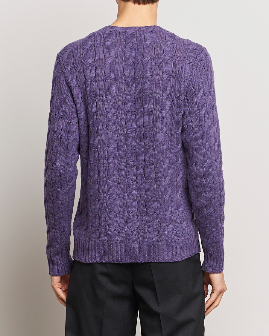 Uomini | Maglieria | Ralph Lauren Purple Label | Cashmere Cable Sweater Purple Melange