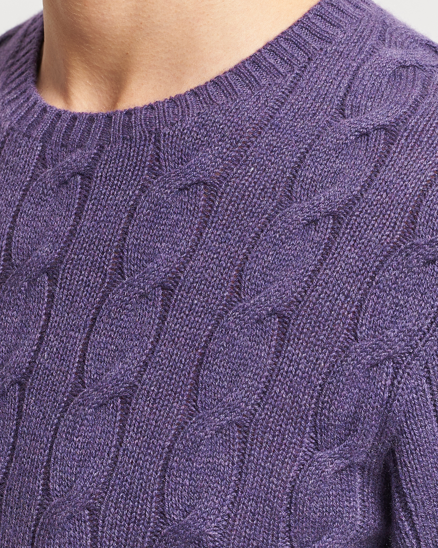 Uomini | Maglieria | Ralph Lauren Purple Label | Cashmere Cable Sweater Purple Melange