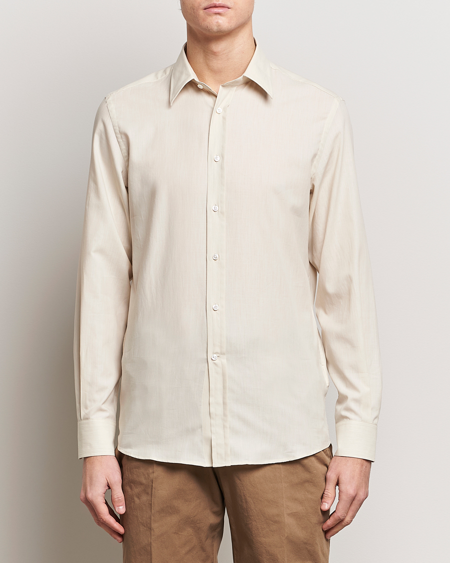 Uomini | Camicie | Ralph Lauren Purple Label | Soft Cotton Shirt Cream