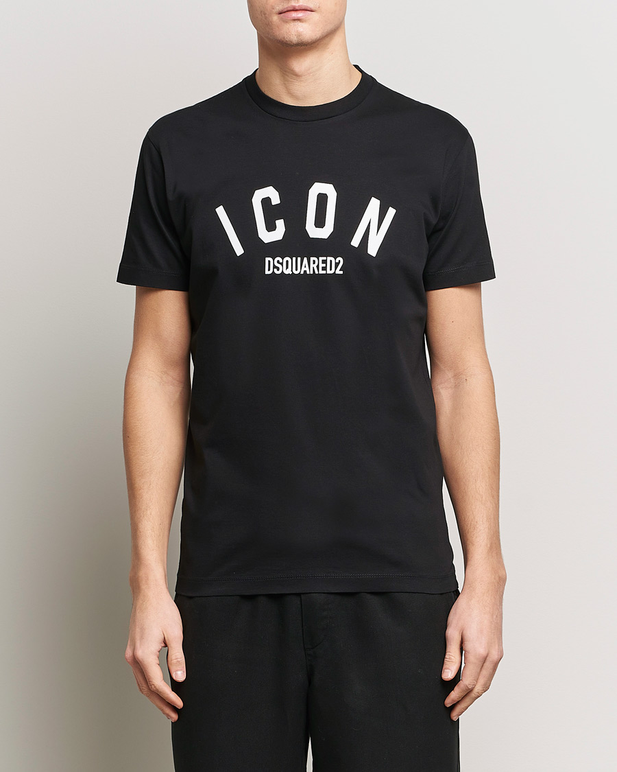 Uomini | T-shirt | Dsquared2 | Cool Fit Be Icon Crew Neck T-Shirt Black