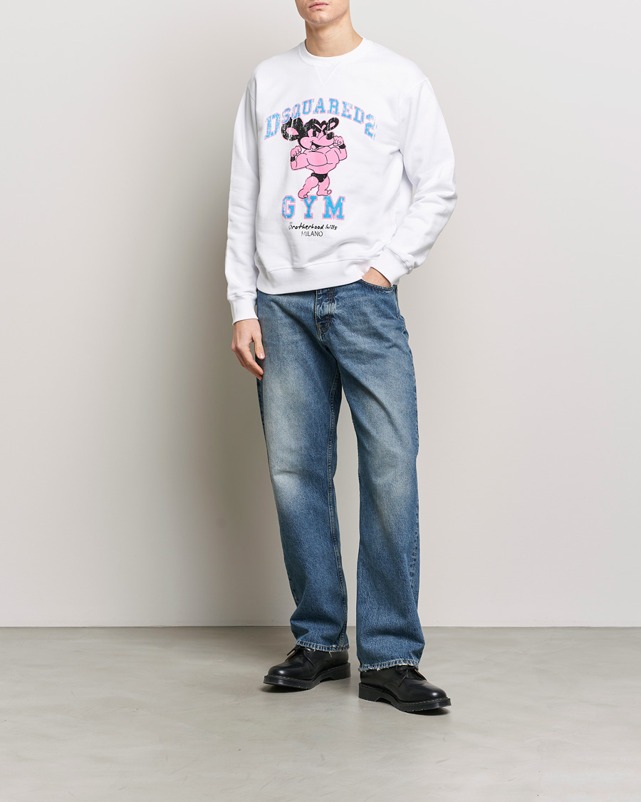 Uomini | Maglieria | Dsquared2 | Cool Fit Crew Neck Sweatshirt White