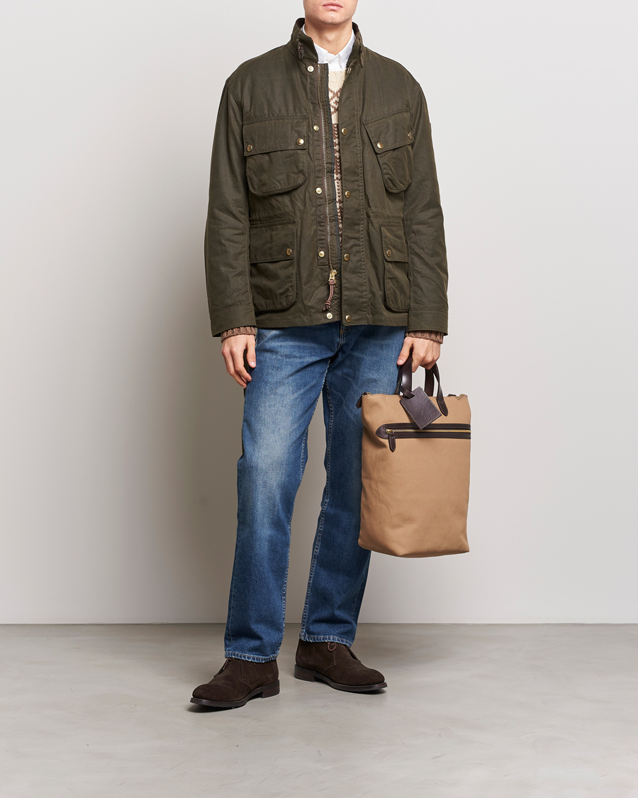 Uomini | Giacche | Polo Ralph Lauren | Waxed Field Jacket Oil Cloth Green
