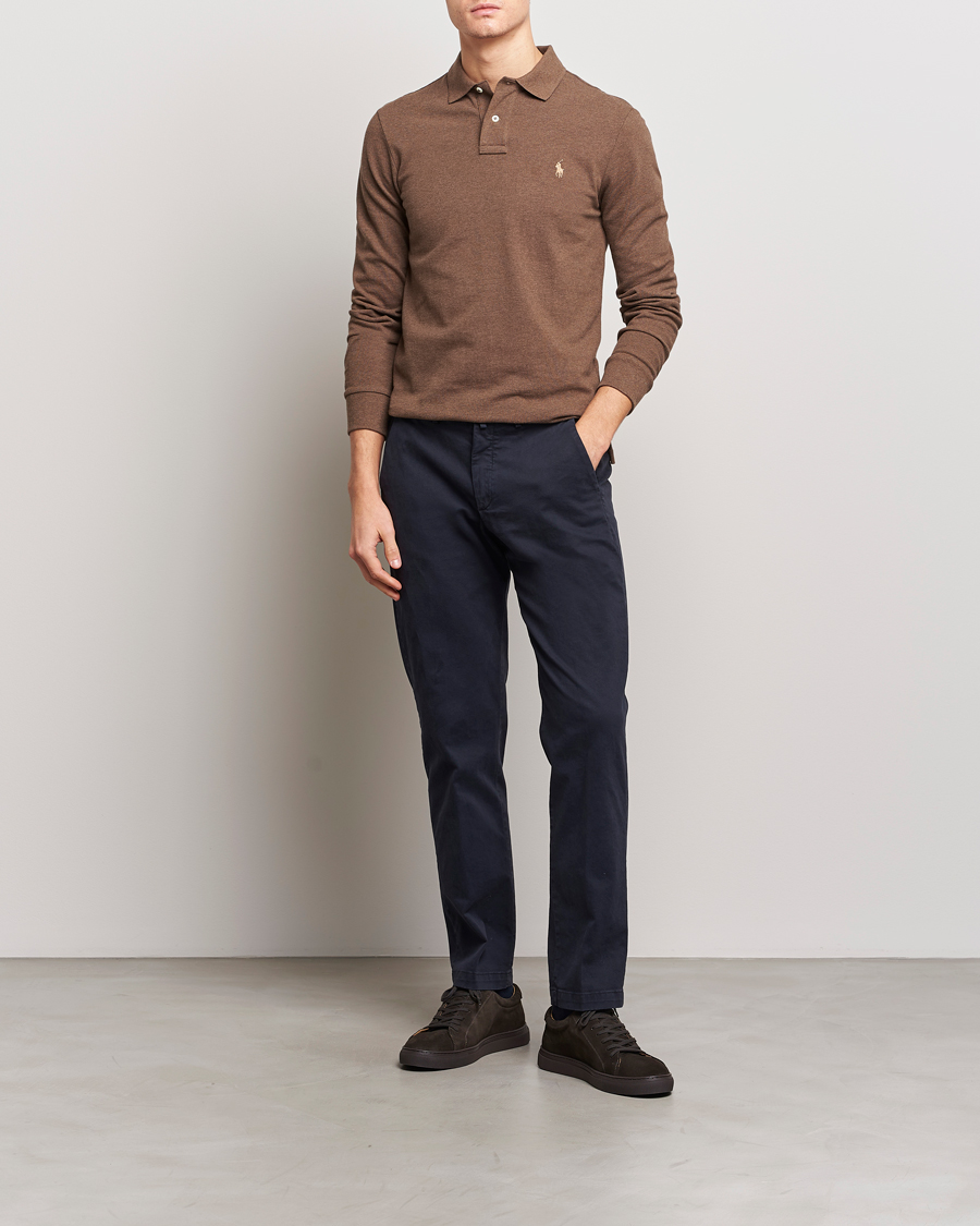 Uomini | Maglieria | Polo Ralph Lauren | Slim Fit Long Sleeve Polo Cedar Heather