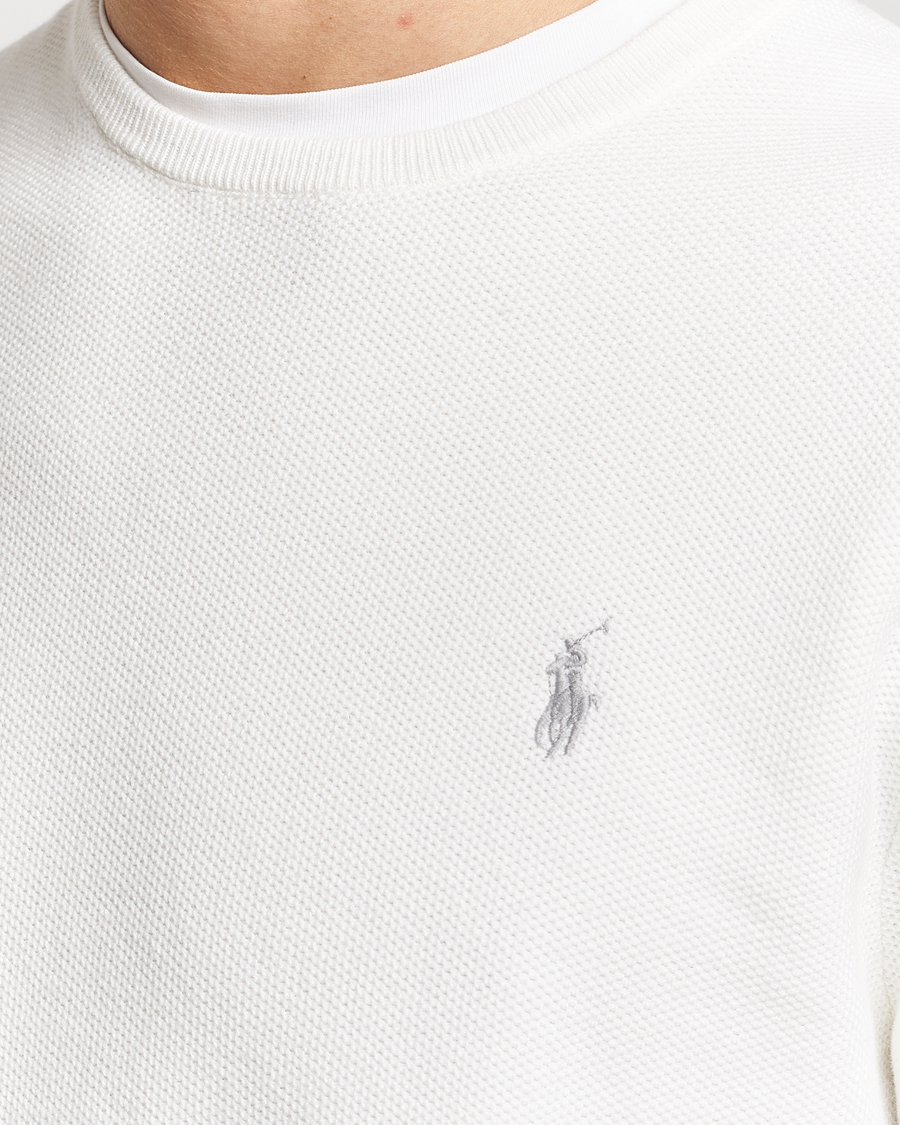 Uomini | Maglieria | Polo Ralph Lauren | Textured Cotton Crew Neck Sweater Deckwash White