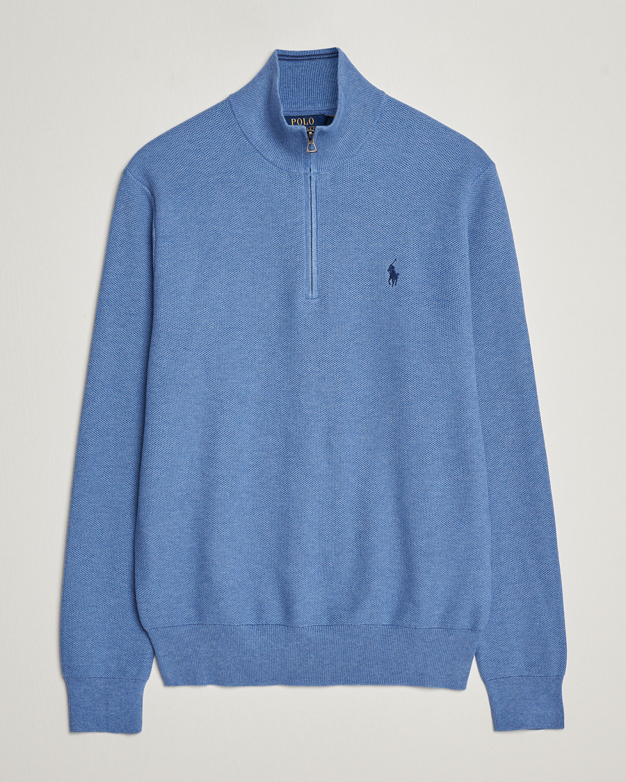 Uomini | Maglieria | Polo Ralph Lauren | Textured Half-Zip Blue Heather