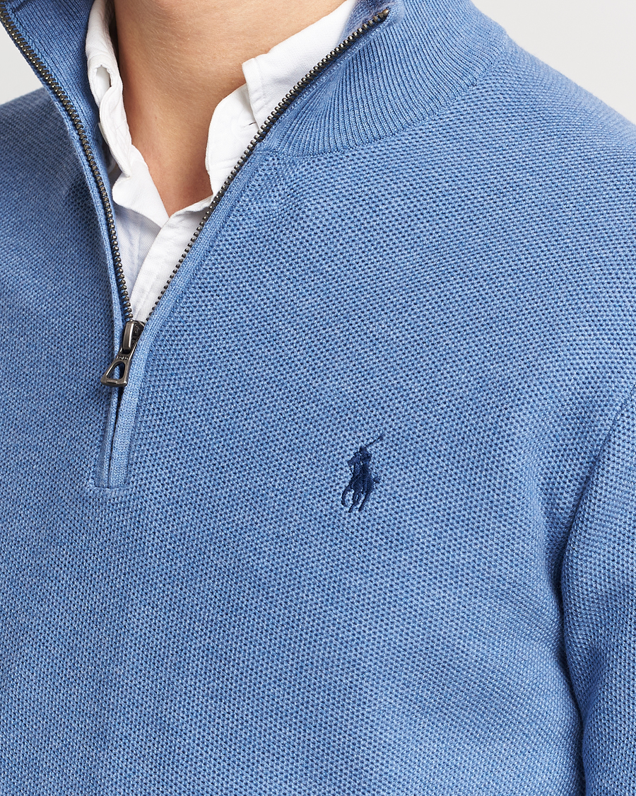 Uomini | Maglieria | Polo Ralph Lauren | Textured Half-Zip Blue Heather