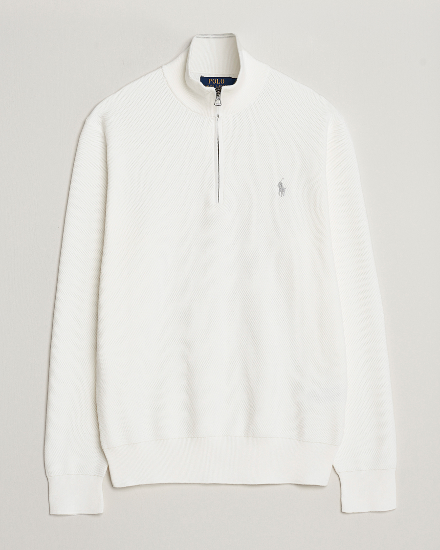 Uomini | Maglieria | Polo Ralph Lauren | Textured Half Zip Deckwash White