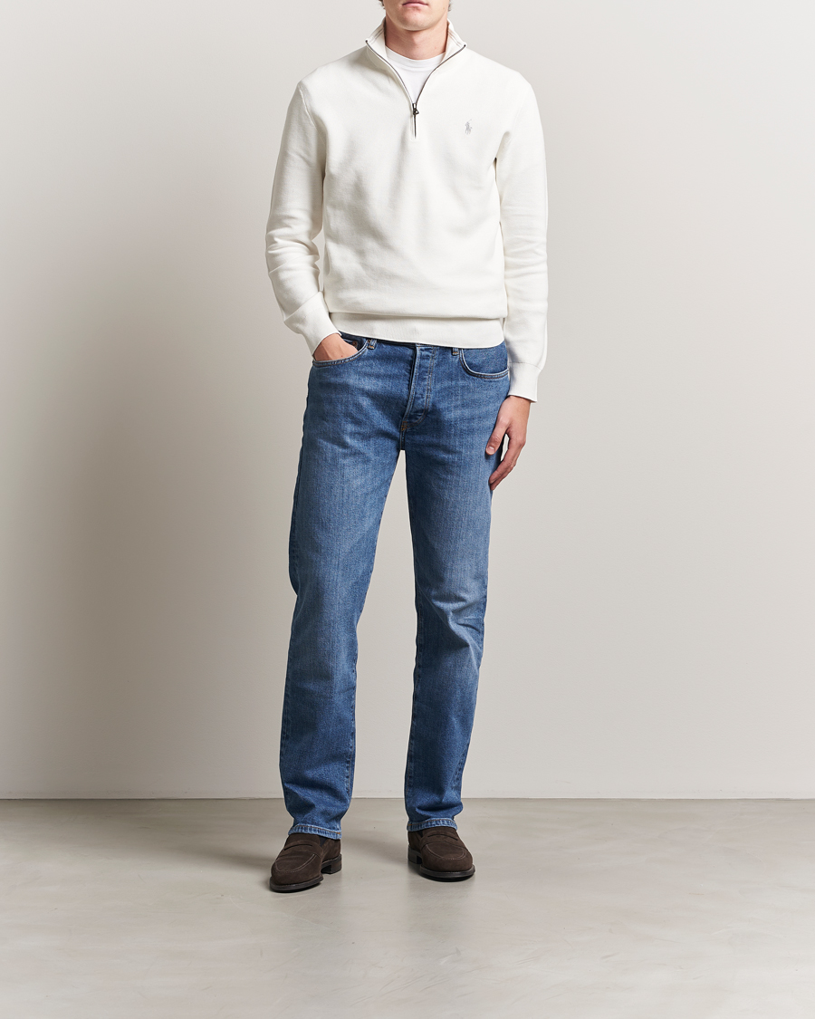 Uomini | Maglieria | Polo Ralph Lauren | Textured Half Zip Deckwash White