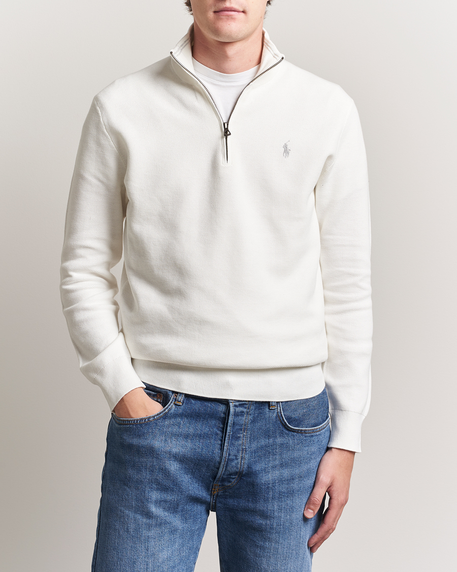 Uomini | Maglieria | Polo Ralph Lauren | Textured Half Zip Deckwash White