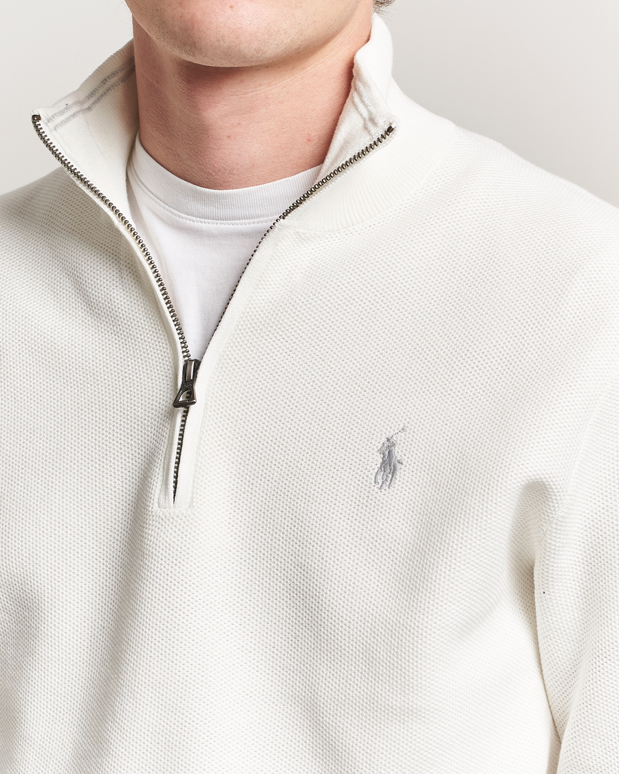 Uomini | Maglieria | Polo Ralph Lauren | Textured Half Zip Deckwash White