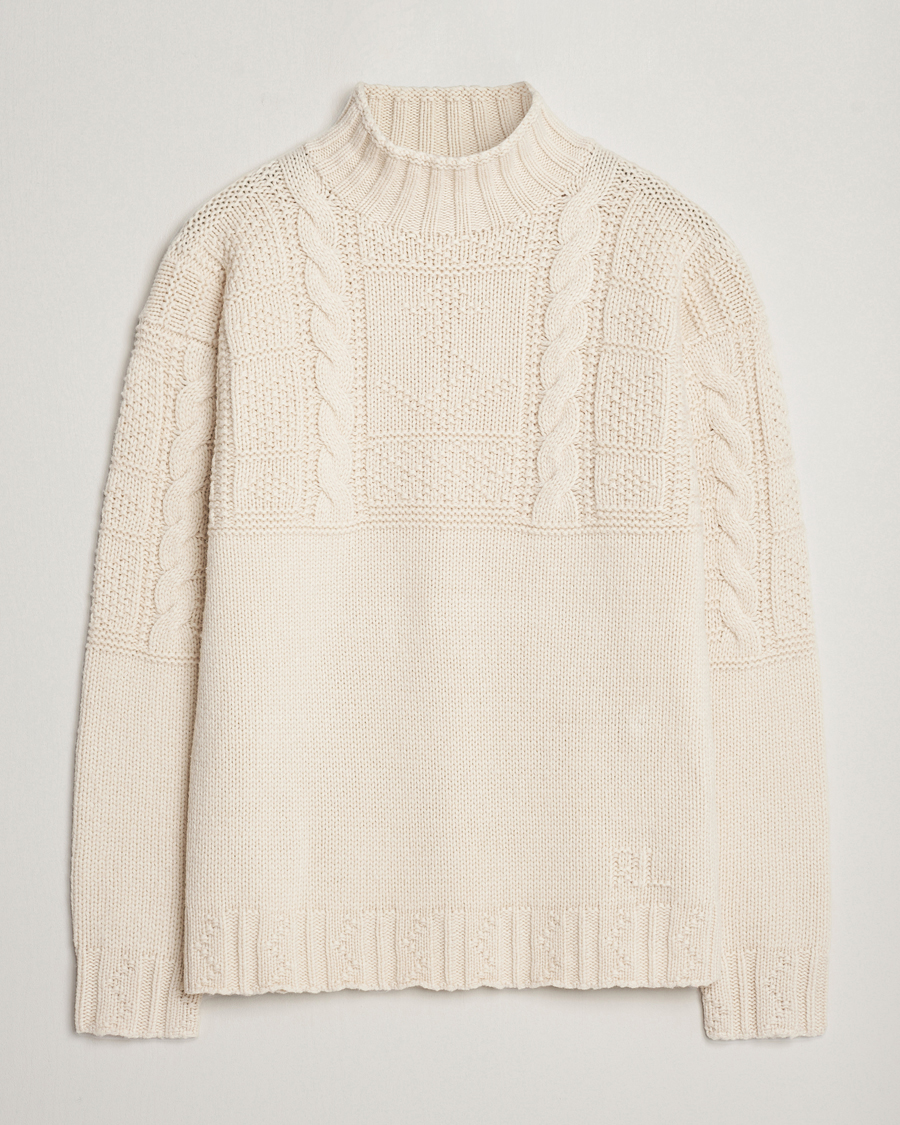 Uomini | Maglieria | Polo Ralph Lauren | Wool Knitted Aran Rollneck Cream