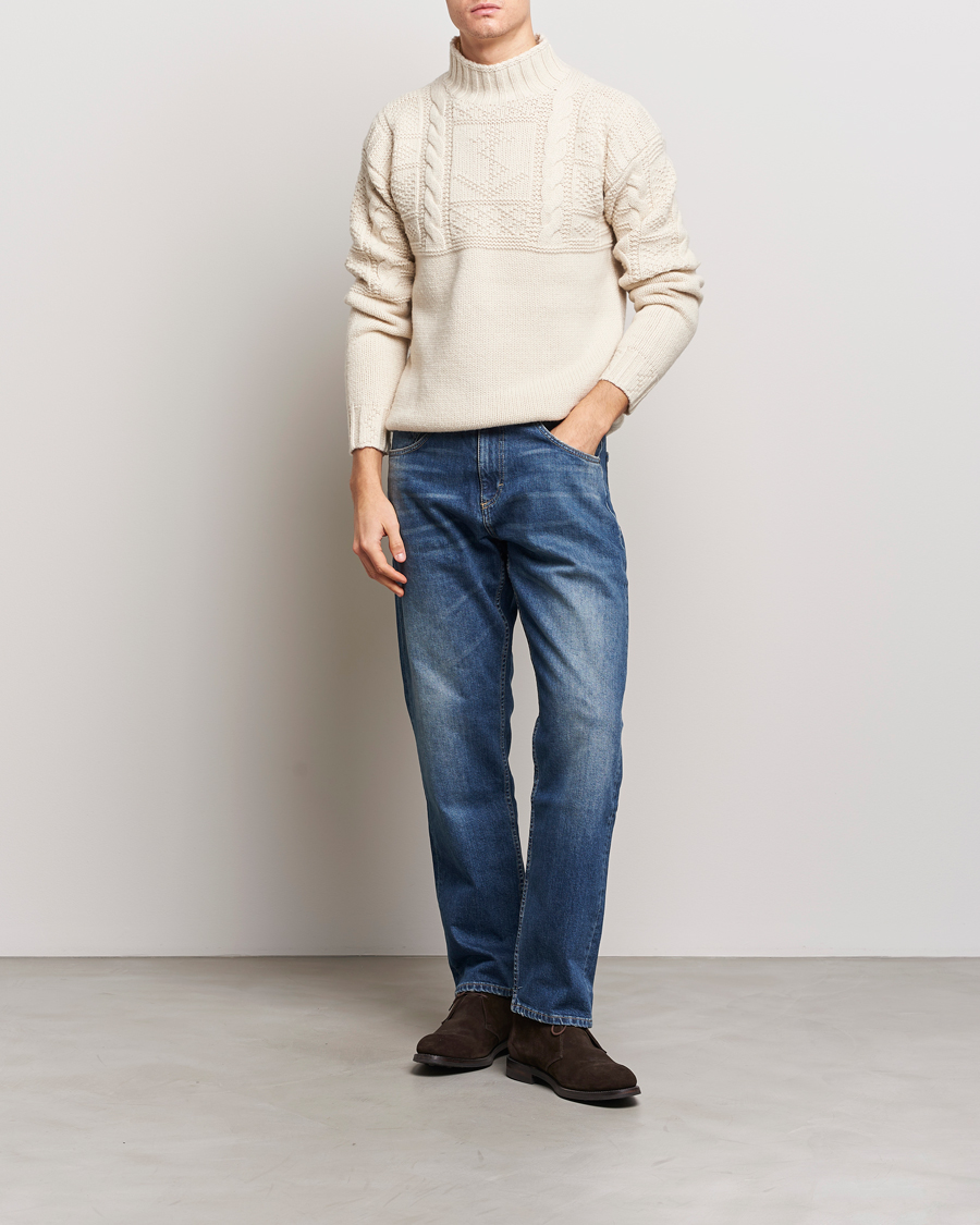 Uomini | Maglieria | Polo Ralph Lauren | Wool Knitted Aran Rollneck Cream