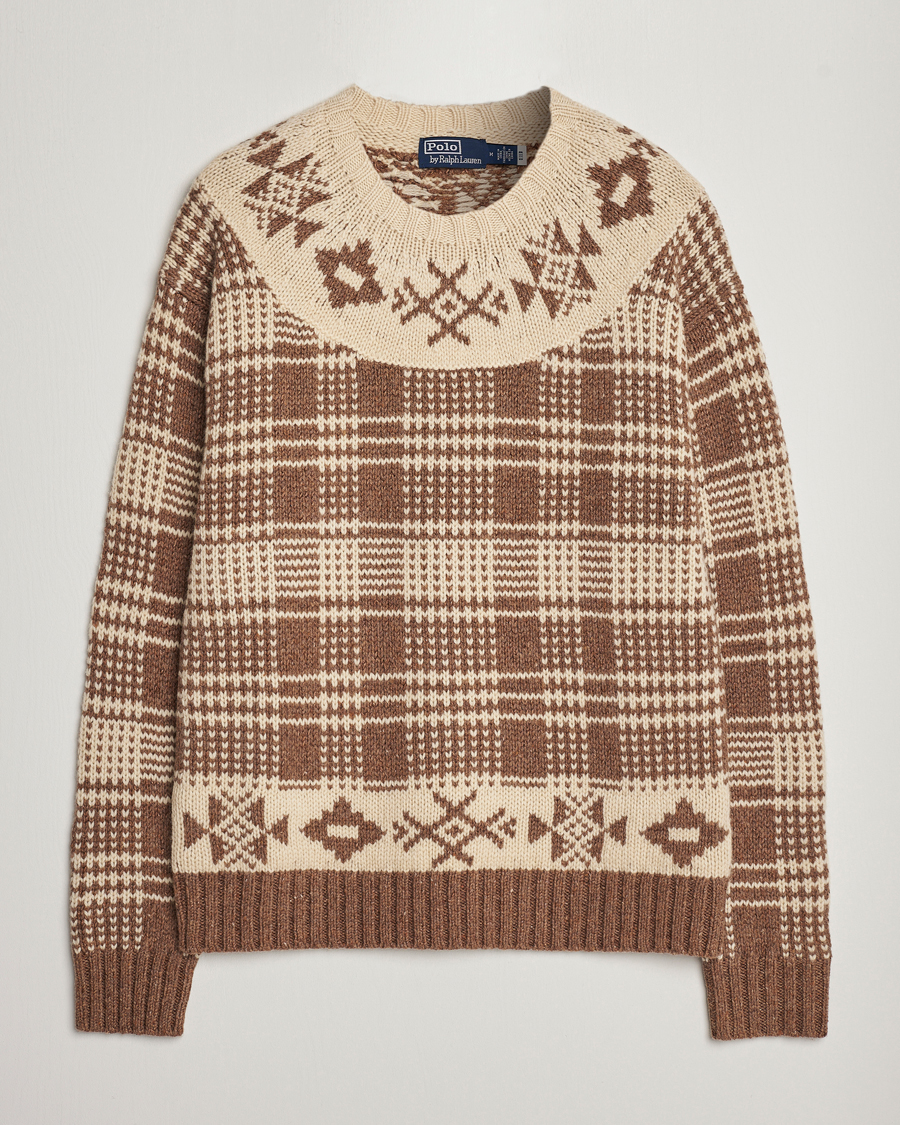 Uomini | Maglieria | Polo Ralph Lauren | Wool Knitted Crew Neck Sweater Medium Brown