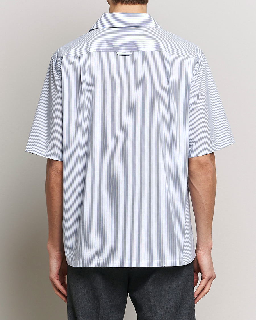 Uomini | Camicie | Filippa K | Striped Short Sleeve Resort Shirt Blue/White
