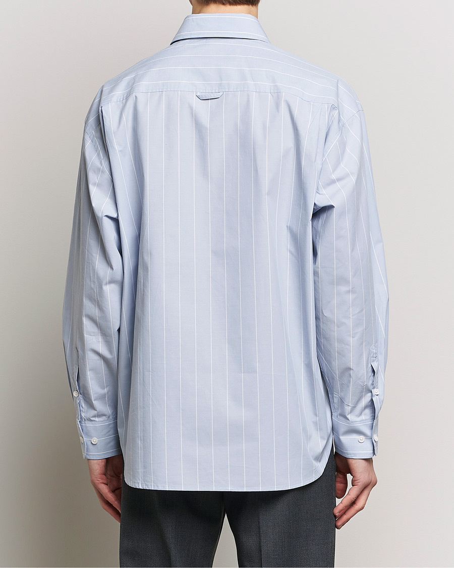 Uomini | Camicie | Filippa K | Striped Poplin Shirt Faded Blue/White