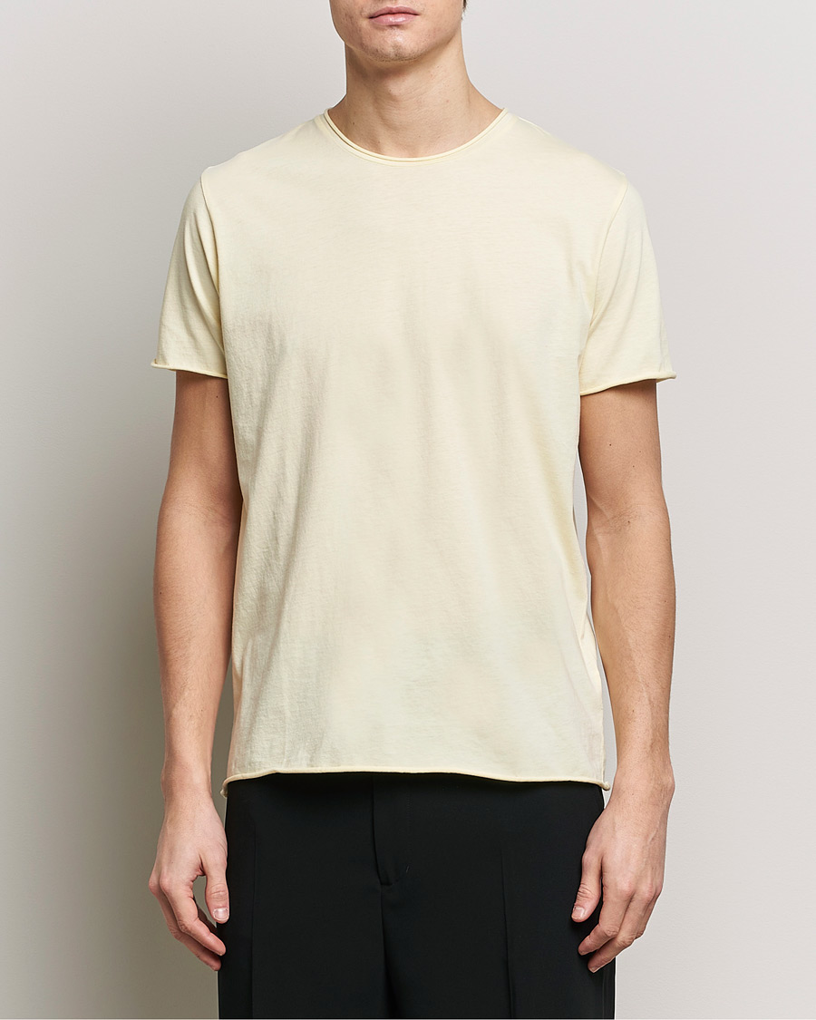 Uomini | T-shirt | Filippa K | Roll Neck Crew Neck T-Shirt Soft Yellow