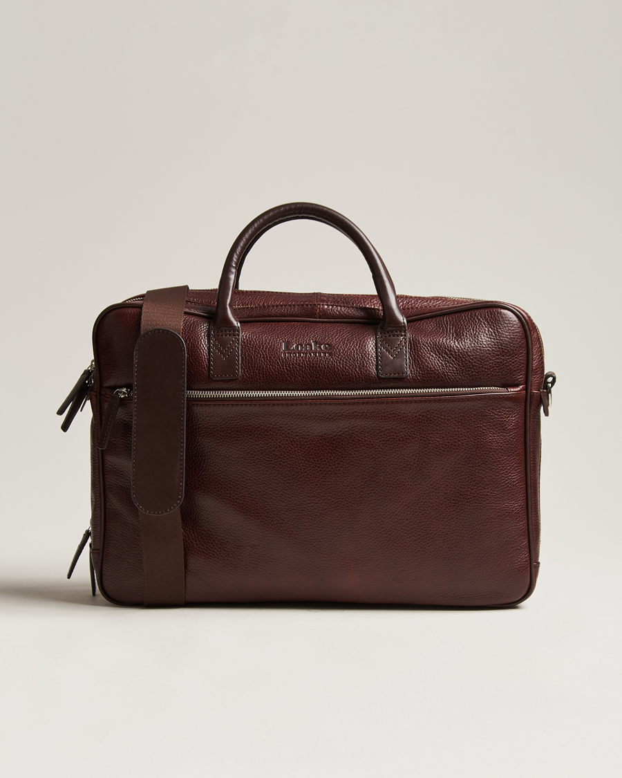 Uomini | Borse | Loake Shoemakers | Westminster Grain Leather Briefcase Dark Brown