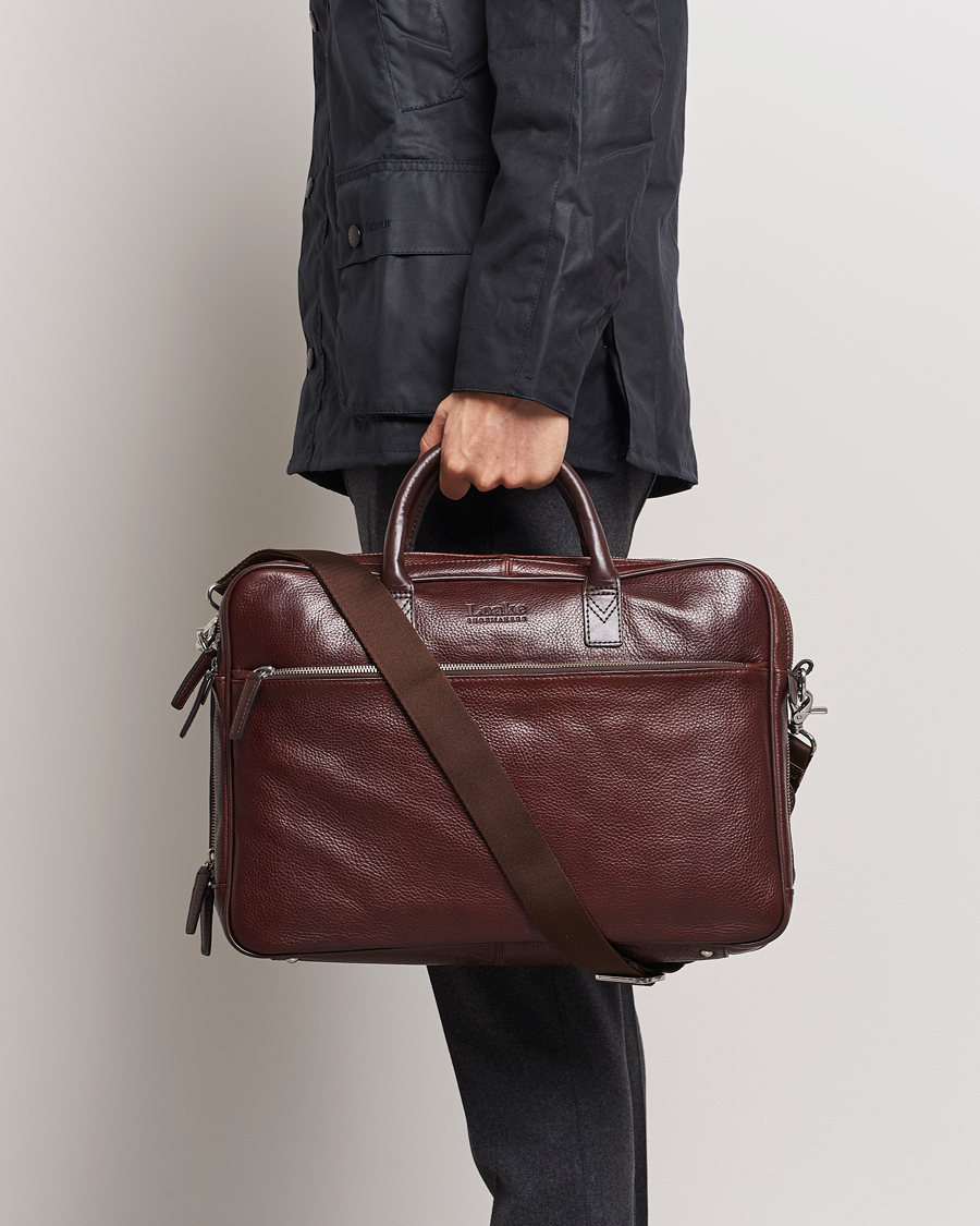 Uomini | Borse | Loake Shoemakers | Westminster Grain Leather Briefcase Dark Brown