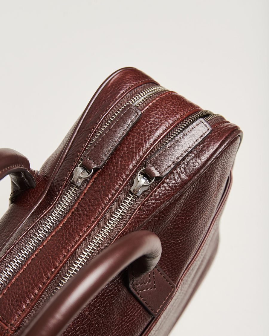 Uomini | Borse | Loake Shoemakers | Westminster Grain Leather Briefcase Dark Brown