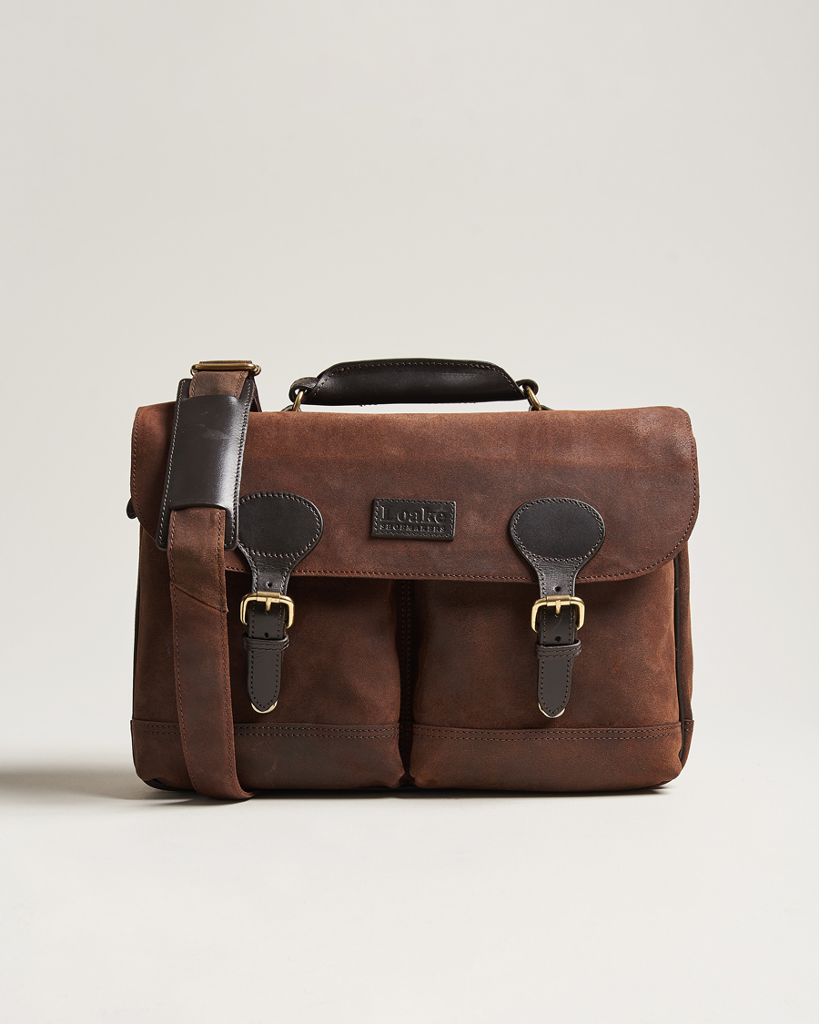 Uomini | Loake 1880 Blackfriars Suede/Leather Briefcase Brown | Loake 1880 | Blackfriars Suede/Leather Briefcase Brown