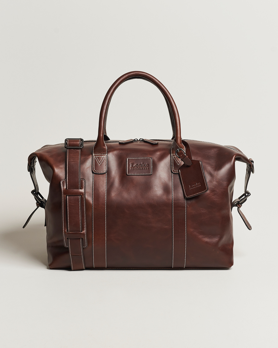Uomini | Borse | Loake Shoemakers | Balmoral Veg Tanned Leather Overnight Bag Brown