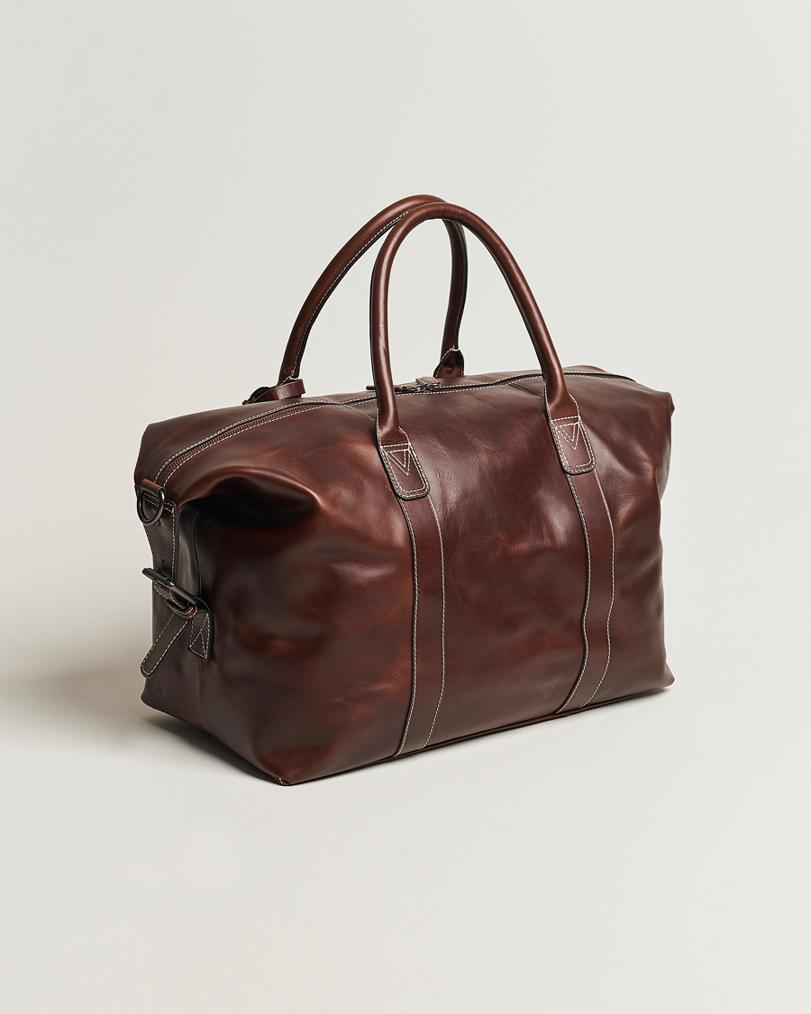 Uomini | Borse | Loake Shoemakers | Balmoral Veg Tanned Leather Overnight Bag Brown