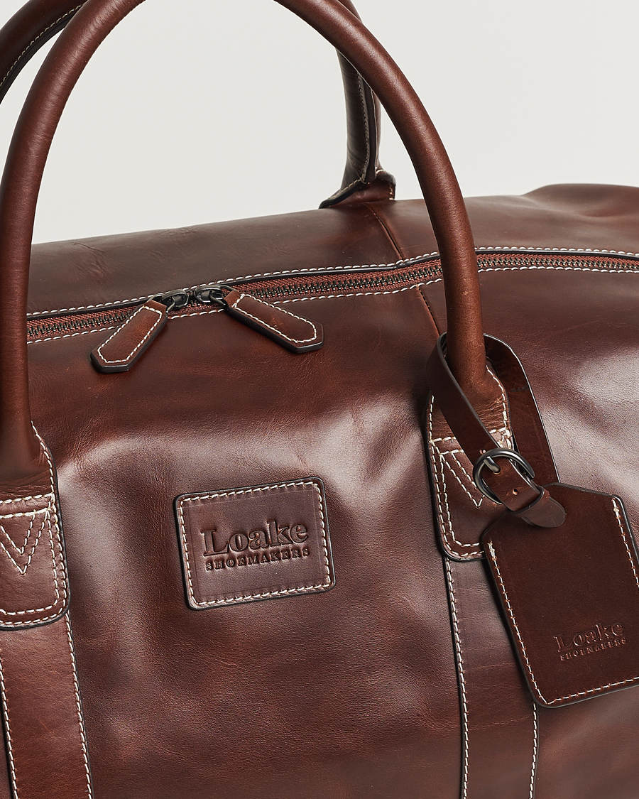 Uomini | Borse | Loake Shoemakers | Balmoral Veg Tanned Leather Overnight Bag Brown