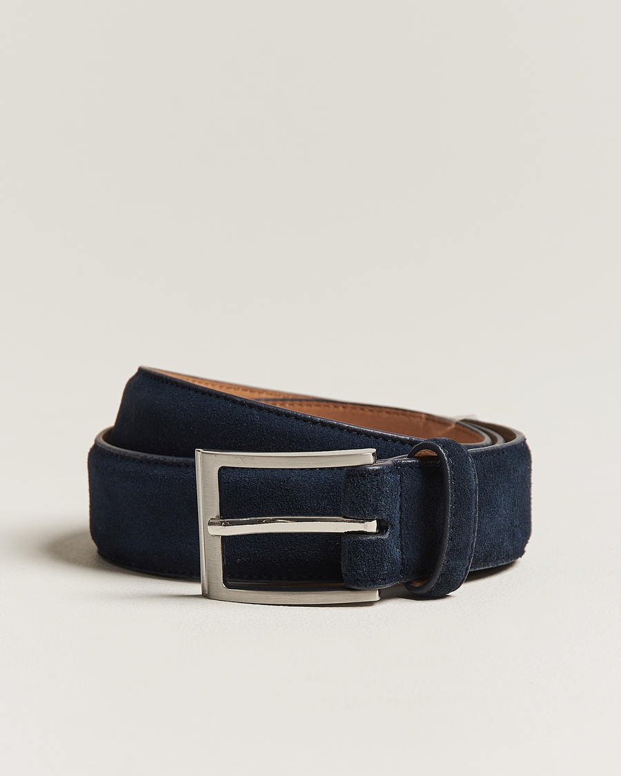 Uomini | Cinture | Loake Shoemakers | William Suede Belt Navy