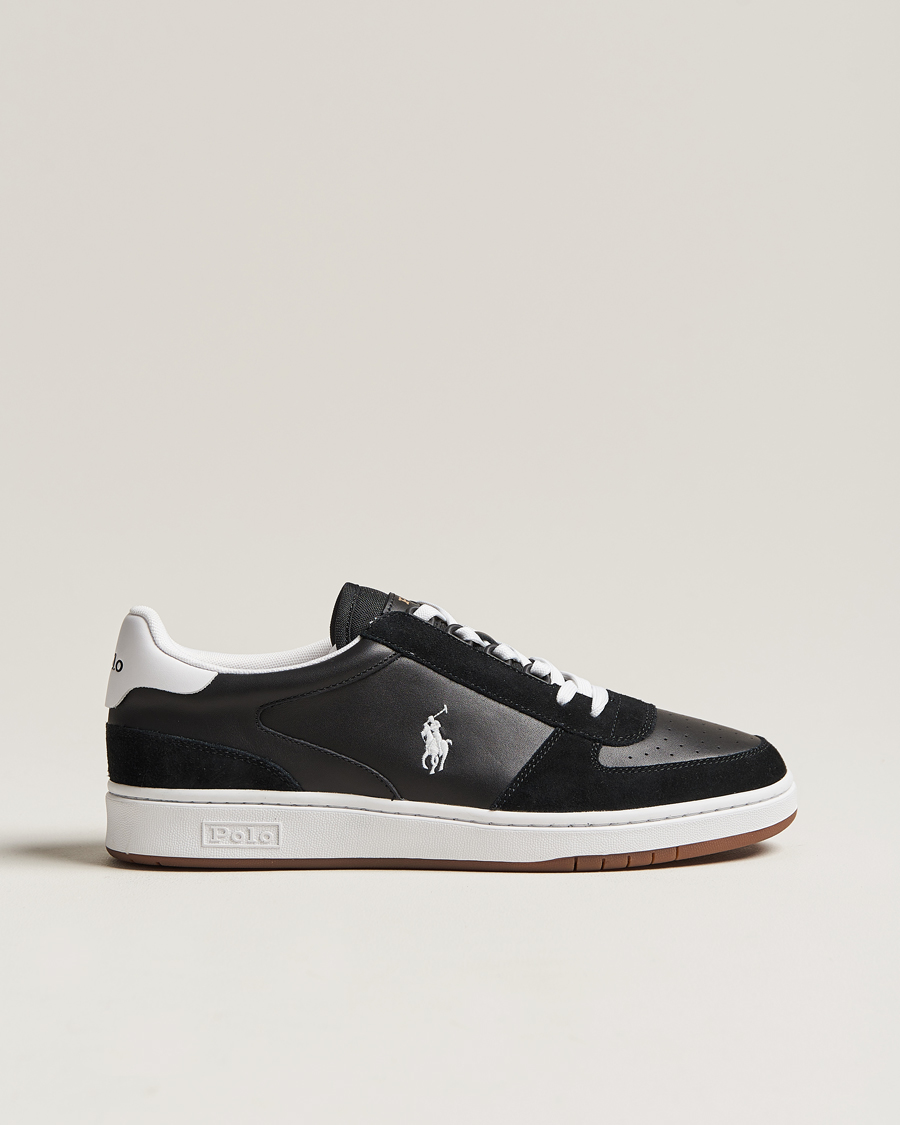 Uomini | Polo Ralph Lauren CRT Leather/Suede Sneaker Black/White | Polo Ralph Lauren | CRT Leather/Suede Sneaker Black/White