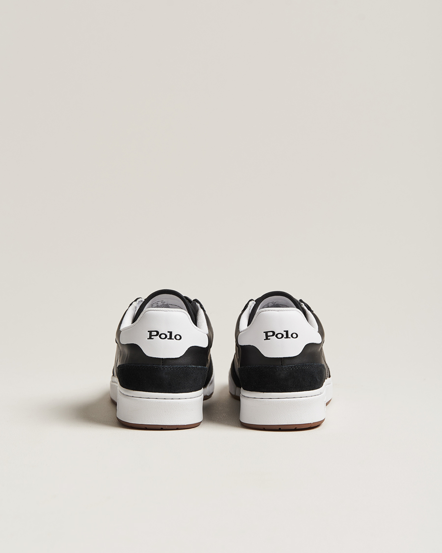 Uomini | Polo Ralph Lauren CRT Leather/Suede Sneaker Black/White | Polo Ralph Lauren | CRT Leather/Suede Sneaker Black/White