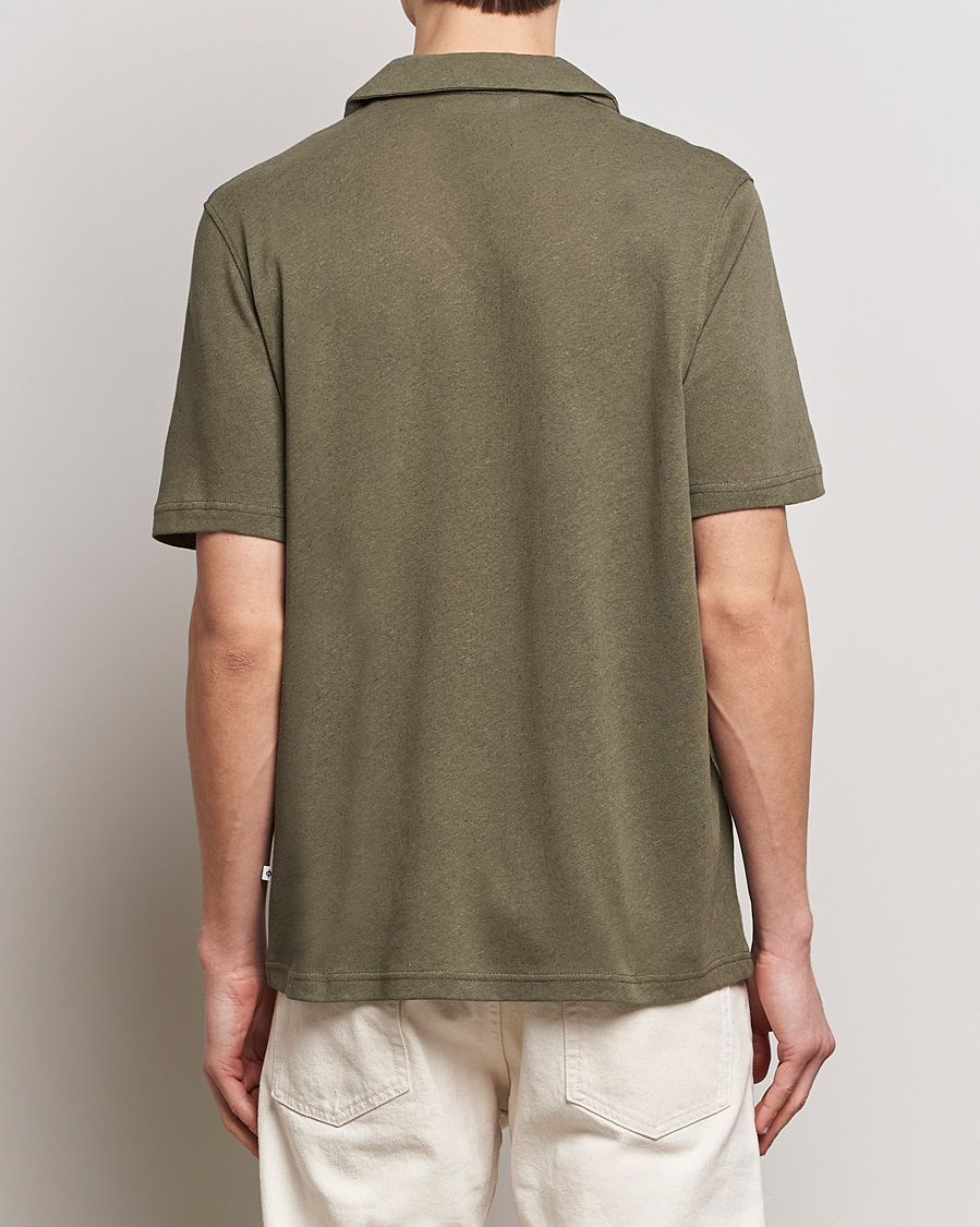 Uomini | Camicie | Samsøe Samsøe | Samartin Cotton/Linen Short Sleeve Shirt Dusty Olive